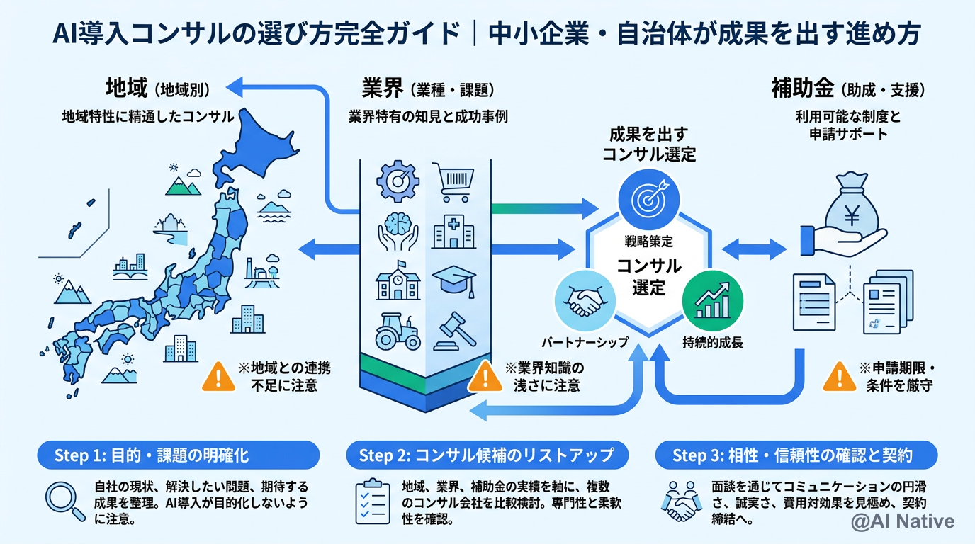 AI導入コンサルが伴走する全体像のイメージ