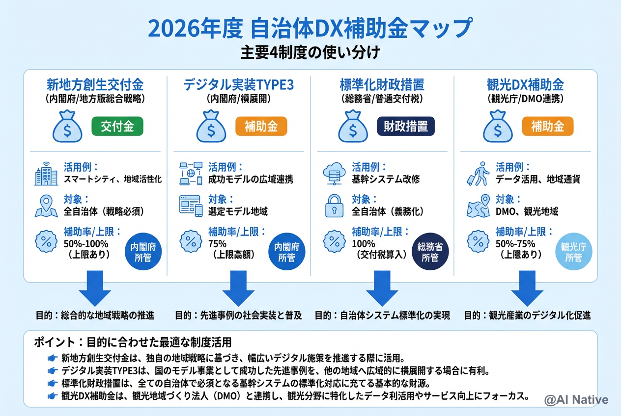 2026年度 自治体DXで使える主要補助金・交付金マップ