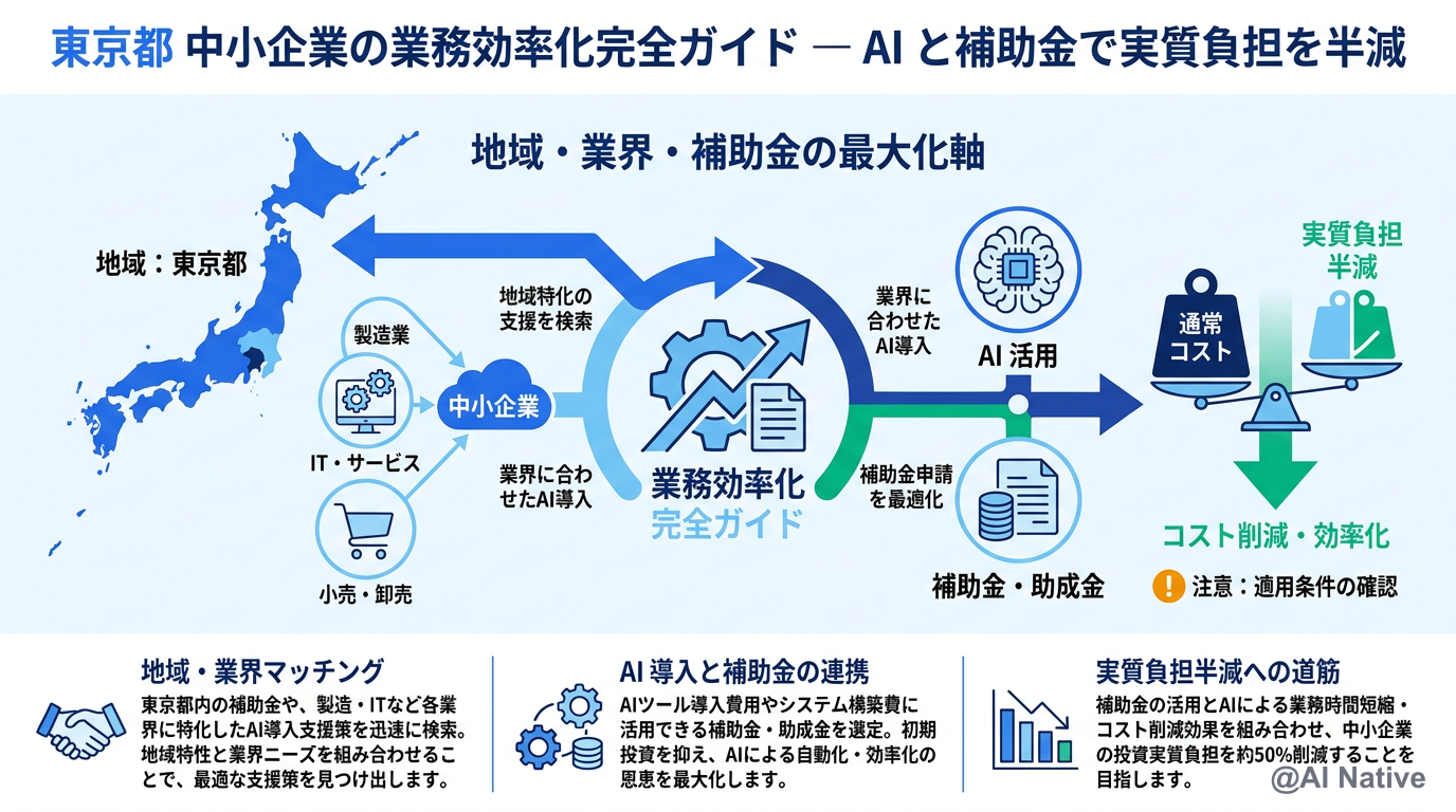 東京都 中小企業の業務効率化完全ガイド — 補助金活用で実質負担を半減